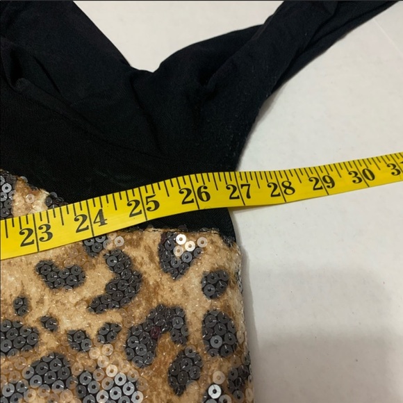 K.Jordan Sequin Leopard and Black Mesh Top - Picture 4 of 5